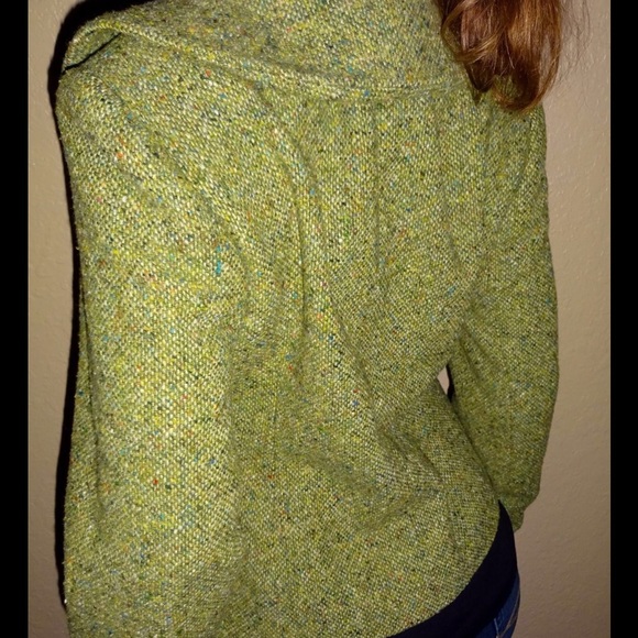 Ann Taylor Loft green lined blazer jacket coat - Picture 4 of 5